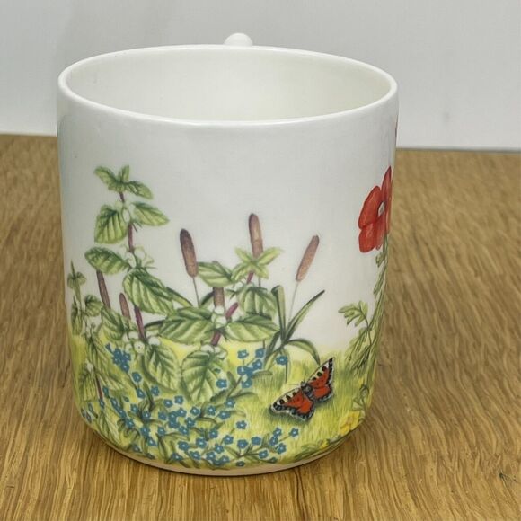 Springfield Poppy Field Meadow Butterfly Bone China Mug England Inside Design - Picture 4 of 15